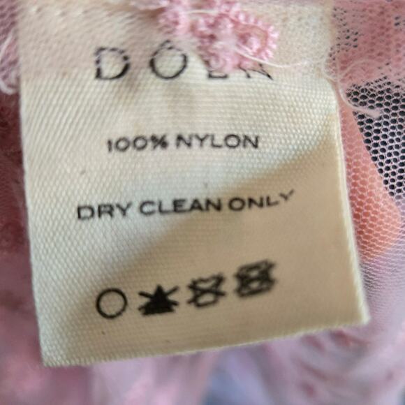 DOEN Adalise Dress Tulip Pink Floral Lace Sheer Beach Size Large NWT - Picture 6 of 7